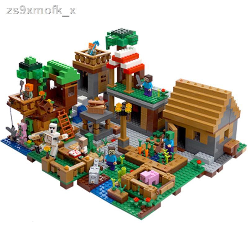 ¤Lego Minecraft Building Block Boy Puzzle Lắp ráp Toy Village House Xếp hình cho trẻ 6-14 tuổi