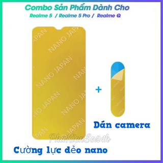 Cường lực dẻo nano Màn hình + dán cường lực camera cho Realme Q / Realme 5 pro / Realme 5 / 5i / 5s