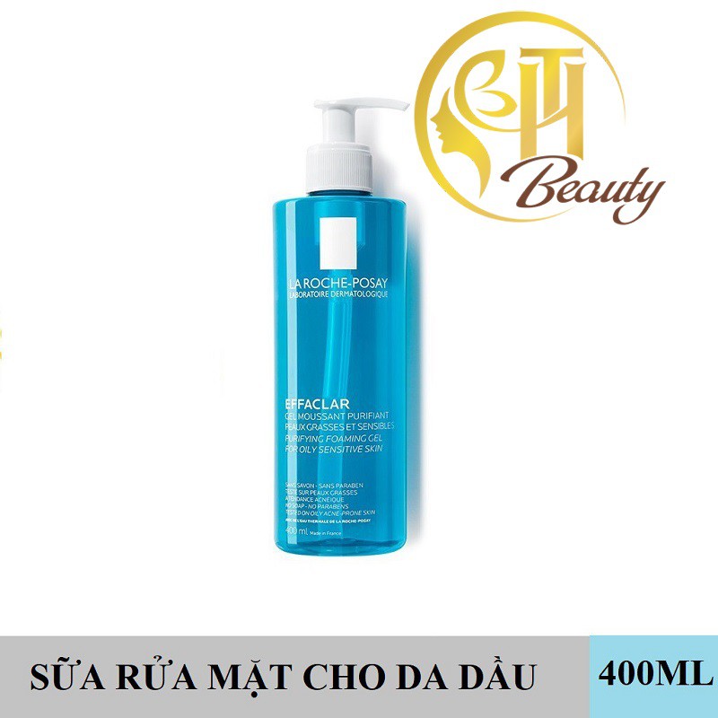 Sữa rửa mặt dạng gel tạo bọt giảm nhờn cho da dầu và da mụn nhạy cảm La Roche-Posay Effaclar Purifying Foaming Gel 400ml