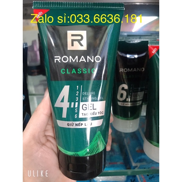 gel vuốt tóc nam ROMANO 2 loại:mềm và siêu cứng 150g