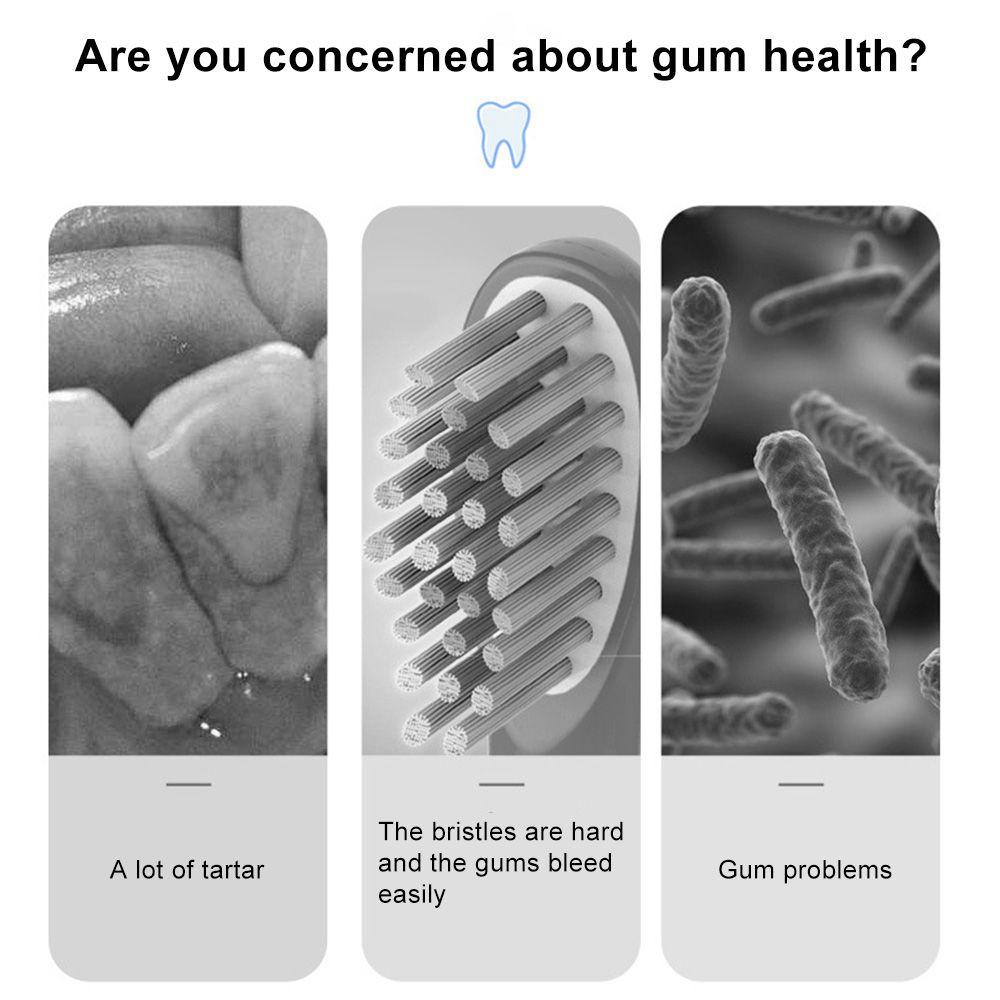 Bàn Chải Đánh Răng Điện 3 Đầu Sạc USB Chống Thấm Nước IPX7 Chăm Sóc Răng