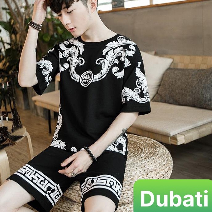Đồ Bộ Nam Hoa Văn Họa Tiết Lá Nhật Bản Phong Cách Mới- Dubati Fashion