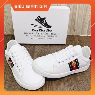 Giày Nam Trắng Thể Thao - Giày Trắng Nam Logo Ong Vàng - FULL BOX