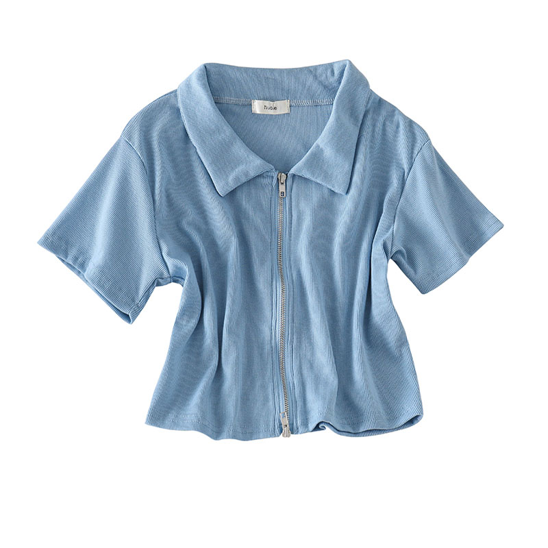 Áo polo IELGY ngắn tay màu trơn thời trang cho nữ