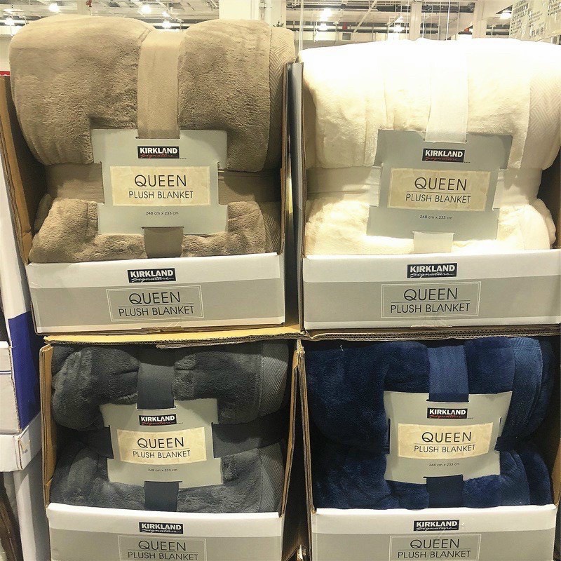 Chăn lông cừu KIRKLAND Queen Plush Blanket 248 x 233cm Nhập Khẩu