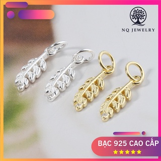 Charm bạc chiếc lá treo