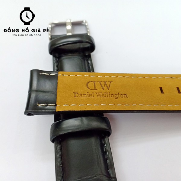 [RẺ NHẤT] Dây đồng hồ da DW nam da cá sấu size 14,16,18,20mm màu ĐEN, NÂU cao cấp