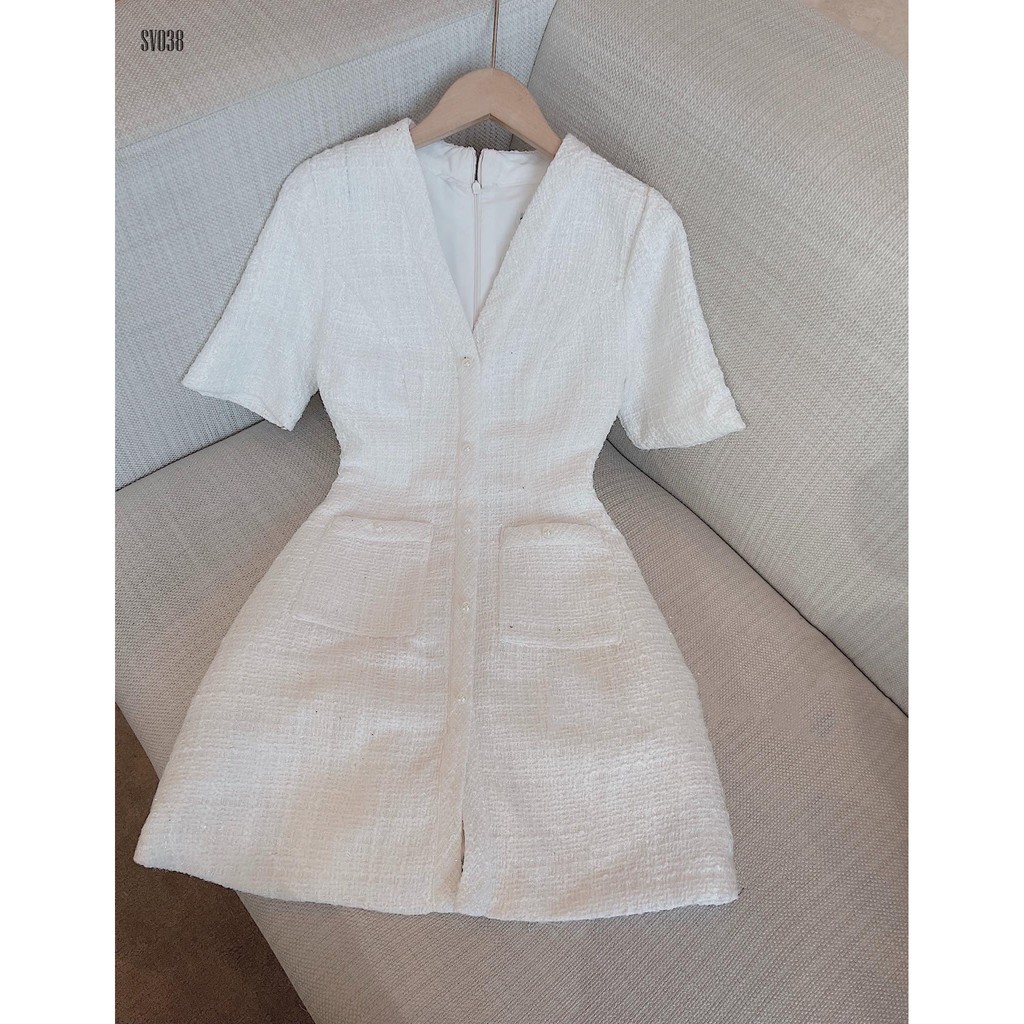 [Mã FATHANG5 giảm 10K đơn 50K] (50-90kg) ĐẦM CỔ V CÚC NGỌC 2 MÀU ĐỎ + TRẮNG, FORM SANH CHẢNH CHO NÀNG MÙA LỄ HỘI | BigBuy360 - bigbuy360.vn