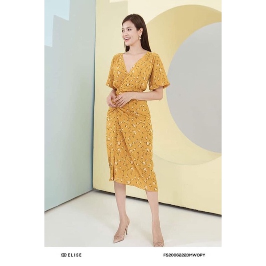Đầm Elise vàng hoạ tiết L