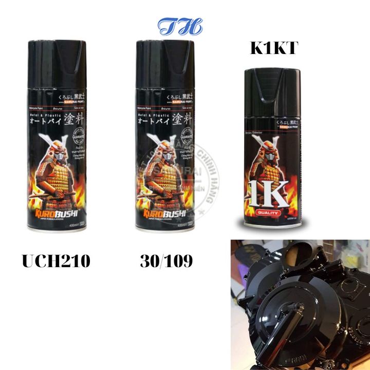 Combo 3 Chai Sơn Samurai Màu Đen Bóng Kim Tuyến Gồm: UCH210 - 30/109 - K1KT