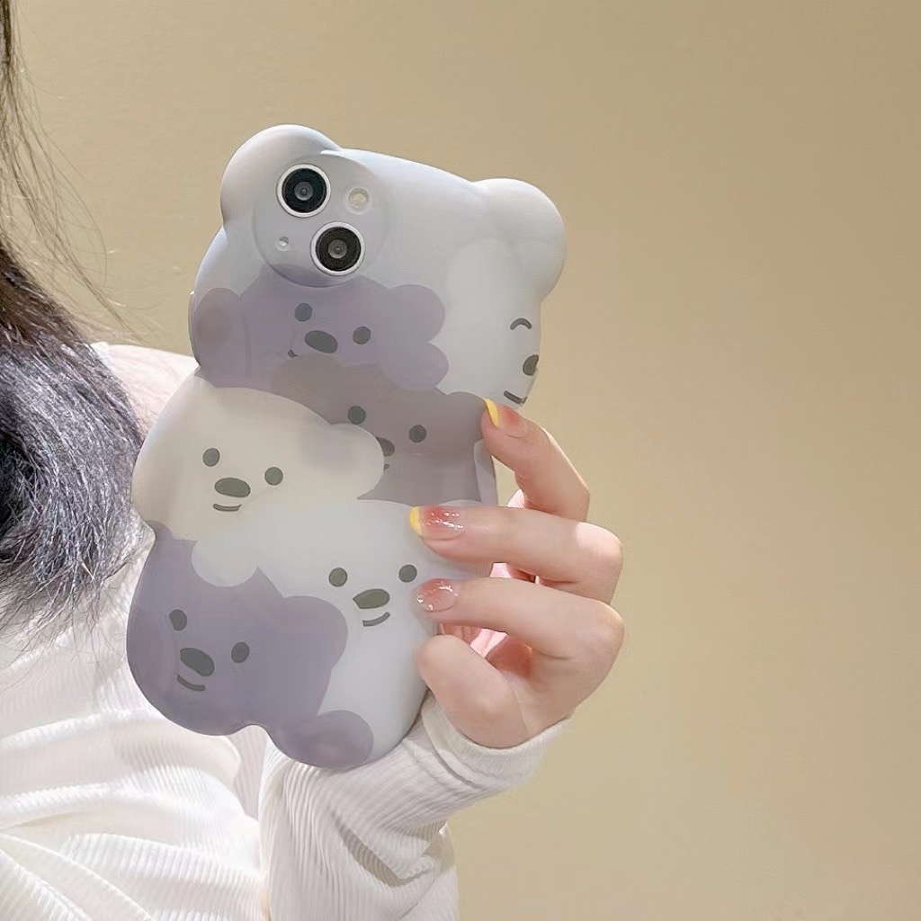 Ốp Điện Thoại Mềm In Hình Gấu 3d Cho Iphone 13 pro max 12 pro max 11 pro max xs max xr x