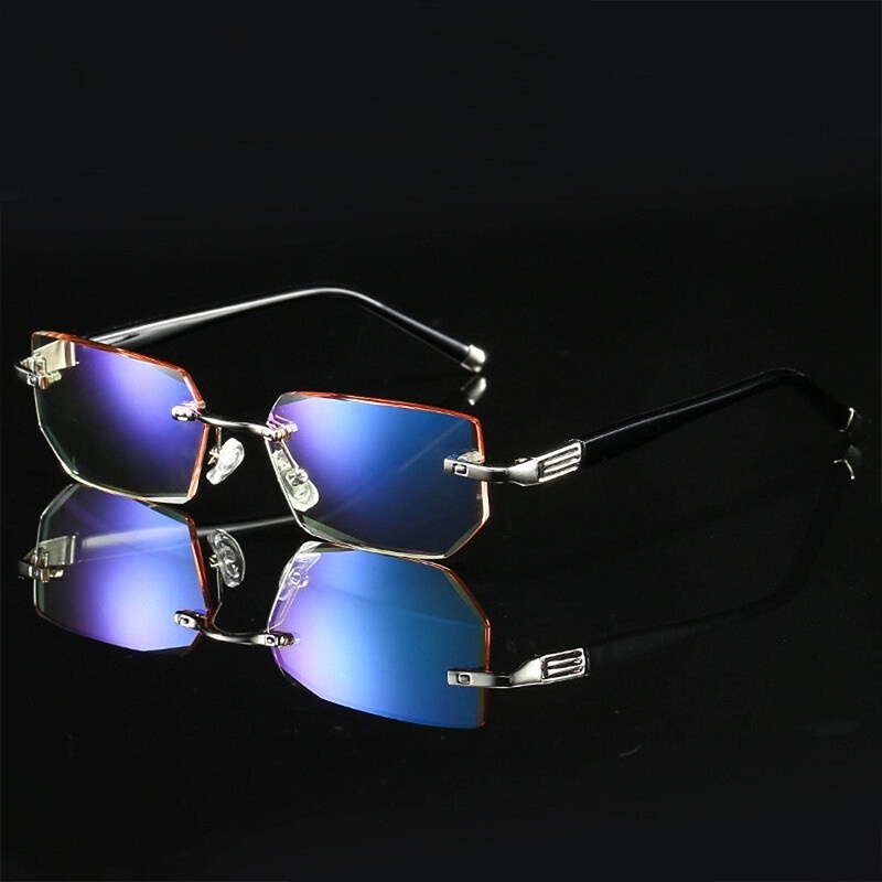 Kính Đọc Sách Không Gọng Chống Ánh Sáng Xanh + 1.0 Đến + 4.0 Độ