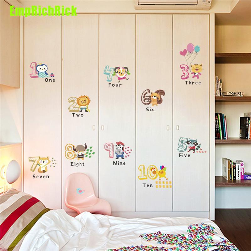 1 Bộ Sticker Chữ Cái Dán Tường Hình Động Vật Ngộ Nghĩnh