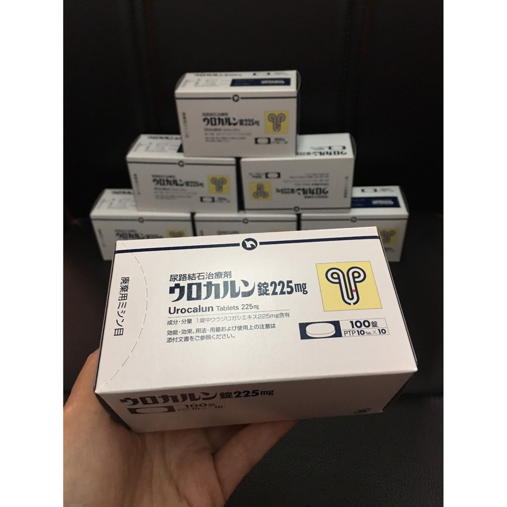 Viên uống sỏi thận Urocalun Nhật Bản 225mg - viên uống hòa tan sỏi thận, sỏi niệu quản hộp 100 viên 225mg