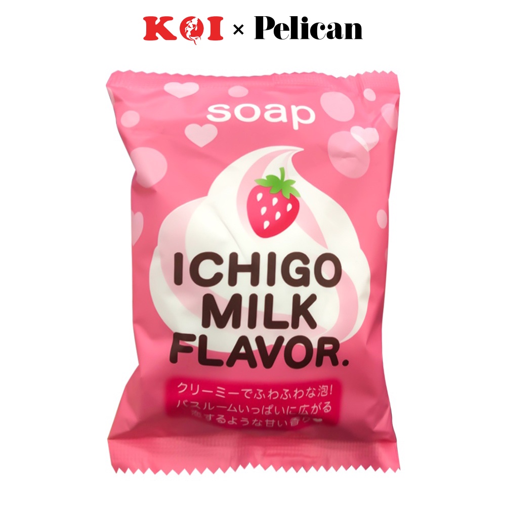 Xà phòng tắm chiết xuất từ sữa và dâu tây Pelican Ichigo Milk Flavor 80g