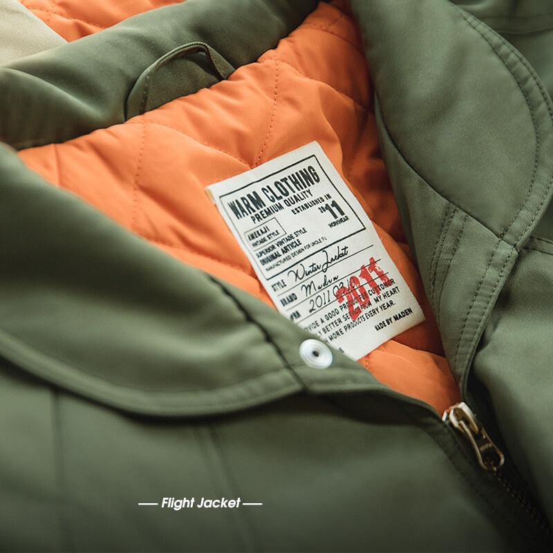 Áo khoác bomber Maden vải cotton dày giữ ấm mùa đông phong cách Nhật cá tính cho nam