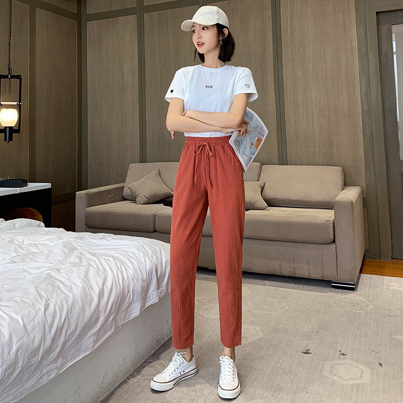 Quần đũi nữ baggy chun nhẹ mát