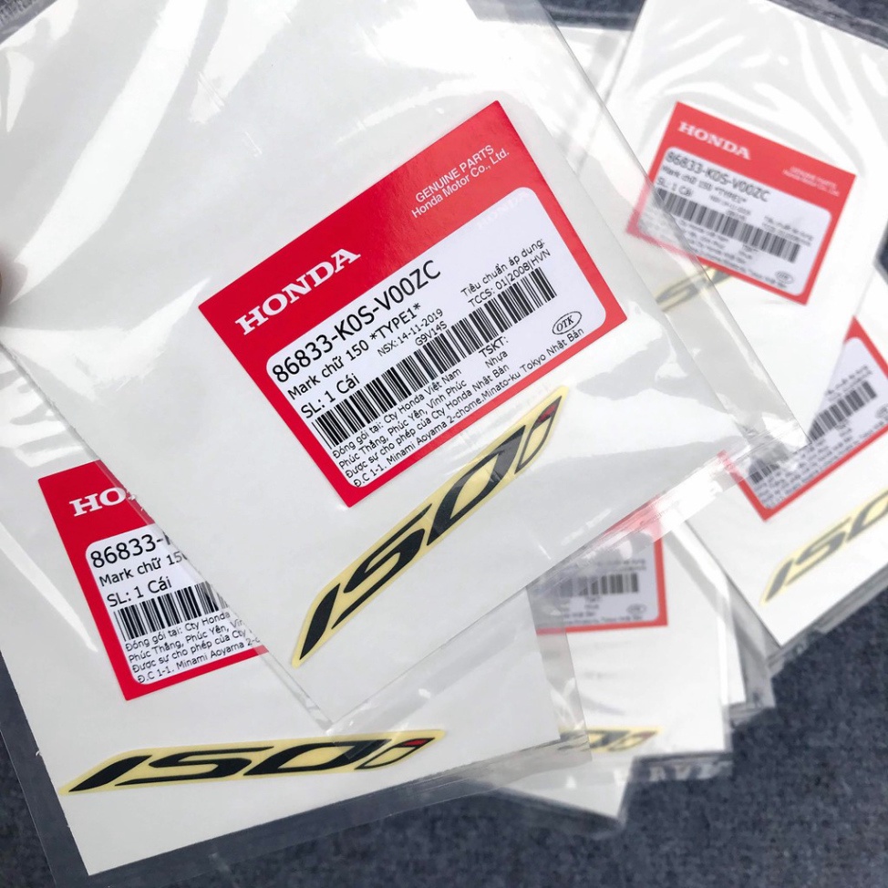 Tem Chữ 150i Honda sh Chính Hãng cho các đời sh từ 2013 tới Sh 2020 - Sh 2021 - Sh 2022 ( giá 1 đôi) ★ Ảnh thật Sp