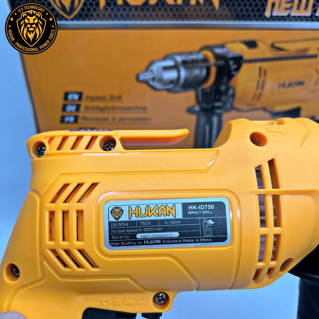 Máy Khoan Điện 13Ly HUKAN ID-750 Có Đảo Chiều, Điều Chỉnh Tốc Độ 100% Lõi Đồng
