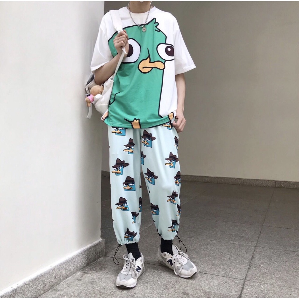 Quần thun ống rộng nam nữ hoạ tiết hoạt hình quần dài jogger cartoon pants unisex SIB045