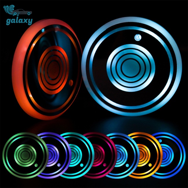Galaxy 1 Cặp Đế Lót Ly Bằng Acrylic Có Đèn Led Điều Khiển Trung Tâm Nhiều Màu Sắc 3 Chế Độ Đèn Sạc Usb