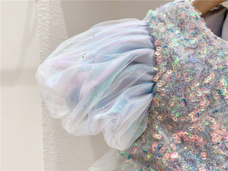 Princess Party Dress For Girls 2-10 Years Sequined Laser Tutu Dress