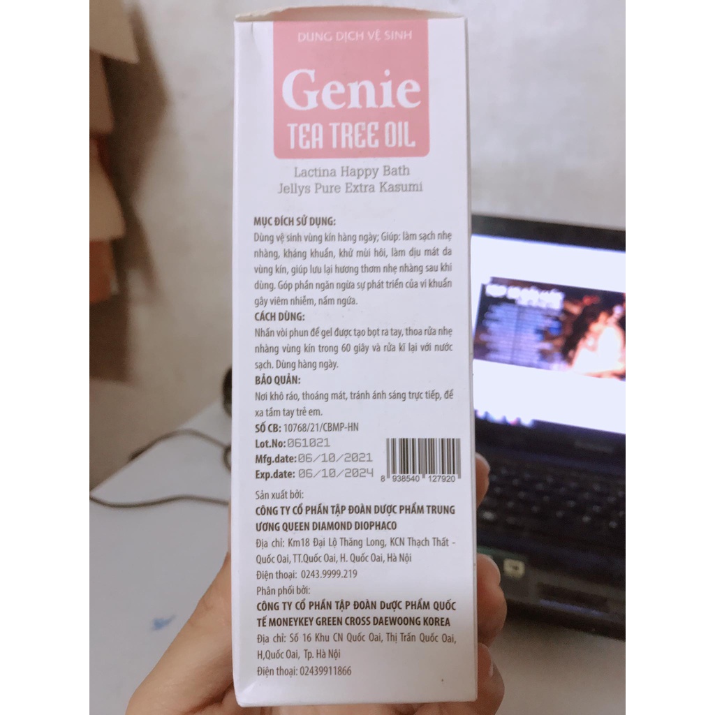 Dung Dịch Vệ Sinh Phụ Nữ Dạng Bọt Genie Tea Tree Oil Xuất Xứ Hàn Quốc ( hộp 100ml )