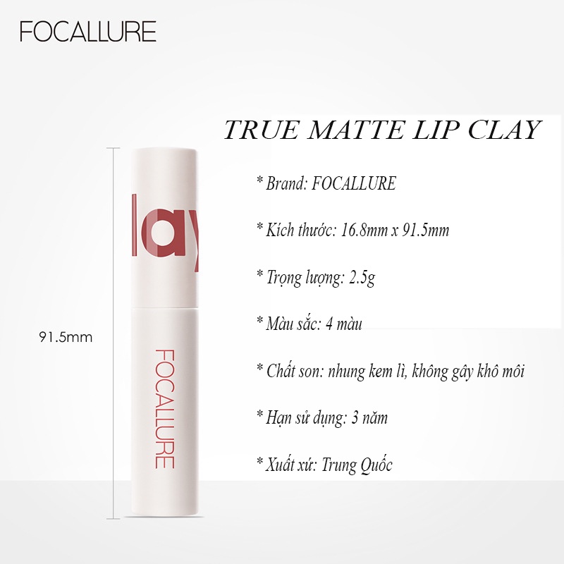 SON KEM FOCALLURE NHUNG LÌ CHO ĐÔI MÔI QUYẾN RŨ, MỀM MỊN SIÊU CHỐNG THẤM CÓ THỂ DÙNG CHO CẢ MÁ VÀ MÔI