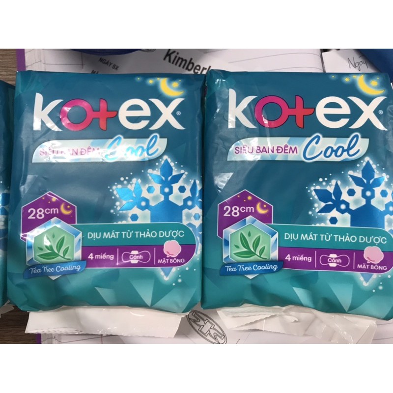 [SỐC]KOTEX_BAN_ĐÊM_COOL_MÁT_LẠNH_28CM_TẶNG_HNCOOL