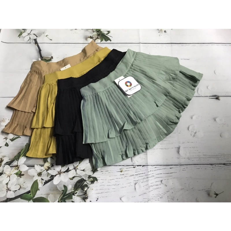 Chân váy xoè hai tầng xếp ly | BigBuy360 - bigbuy360.vn