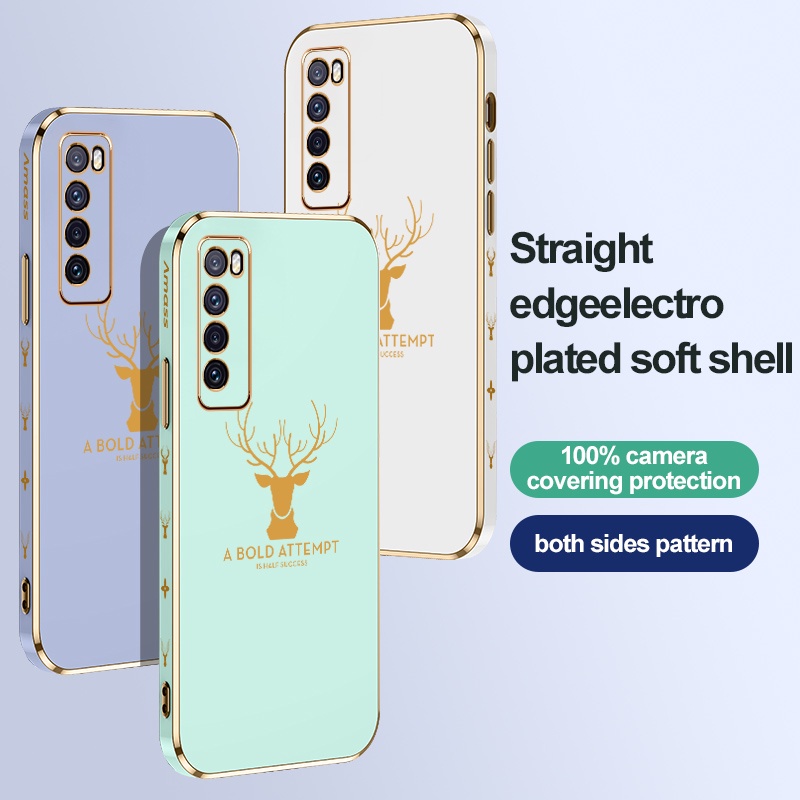 Ốp Điện Thoại Mạ Hình Đầu Nai Cho Huawei Nova 7 7se 7pro Nova7 Nova7se Nova7pro