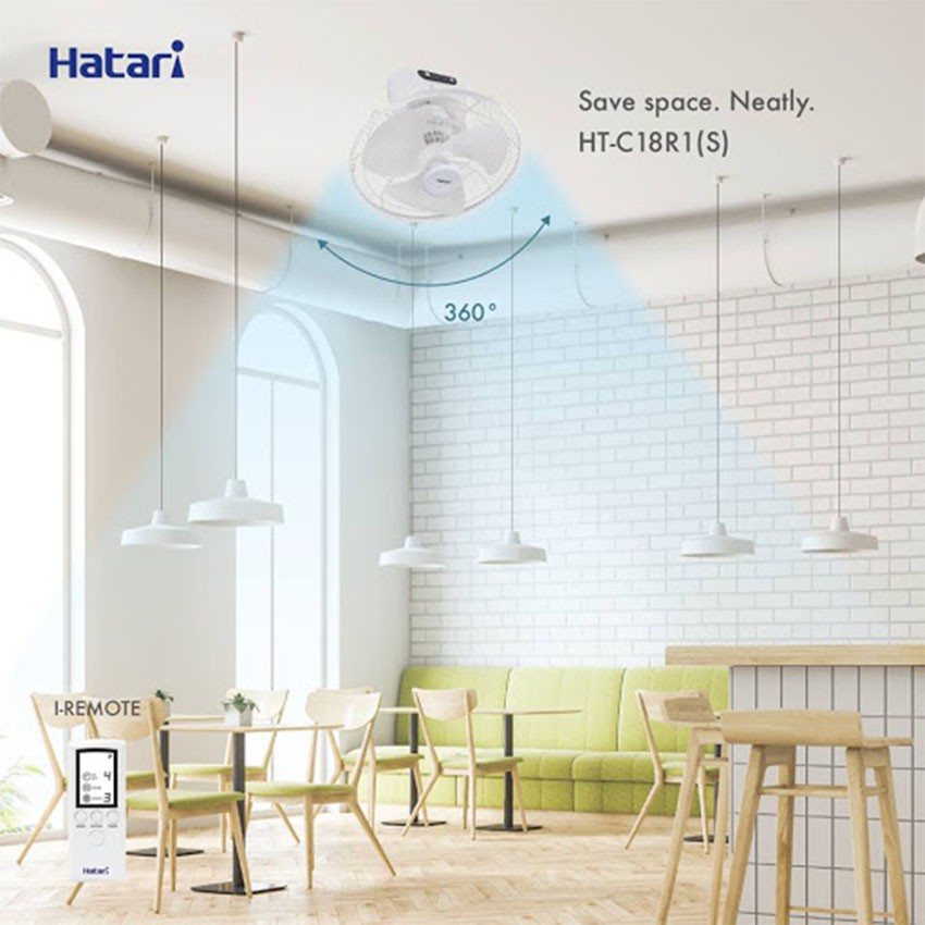Freeship Xtra Quạt đảo trần có điều khiển Hatari HT-C18R1 xuất xứ Thái Lan