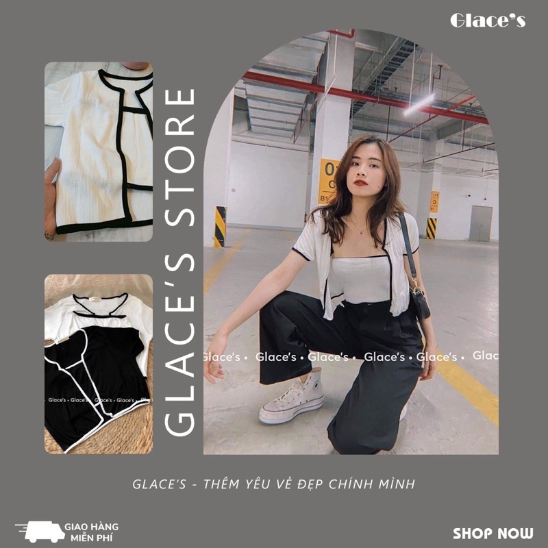 Set áo quây ngang kèm áo cộc tay croptop ⚡FREESHIP⚡ Áo croptop chất len tăm,gợi cảm