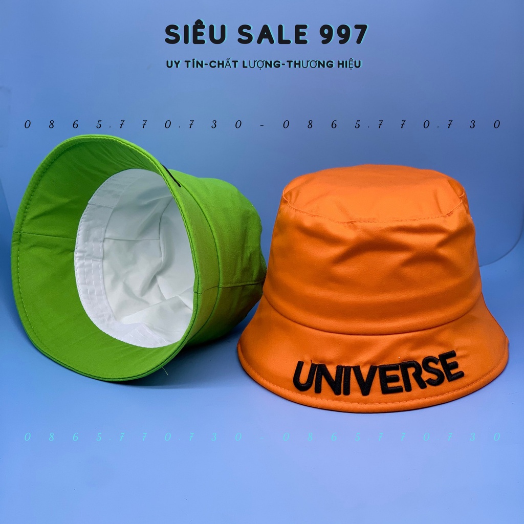 MŨ BUCKET UNIVERS THÊU CHỮ NGANG VÀNH CAO CẤP THỜI TRANG NAM VÀ NỮ
