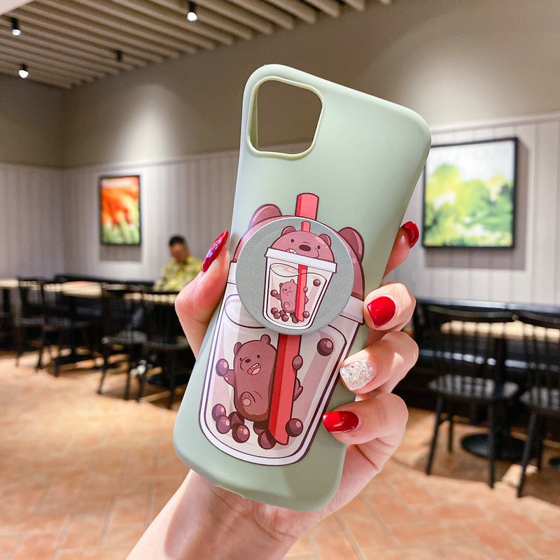 Ốp Lưng Mềm Hình Gấu Kèm Giá Đỡ Dùng Cho Redmi Note 9 9s 8 8a 7 6a 5 5a 4 4a 4x Pro Plus Prime Xiaomi Mi A1 Poco X3