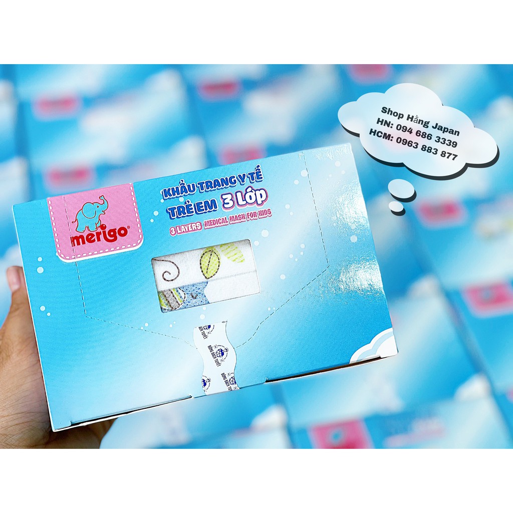Khẩu trang y tế trẻ em 3 Lớp MERIGO 1 HỘP 30 CÁI