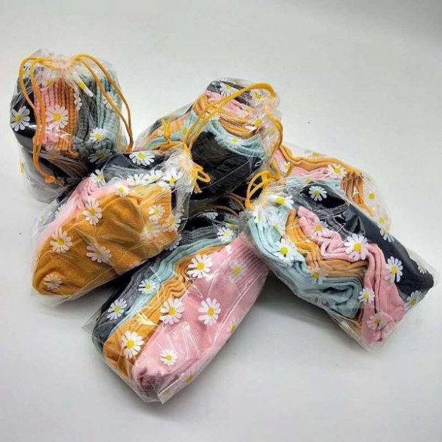 Set 10 Tất Hoa Cúc Trộn Màu (Loại Mới)
