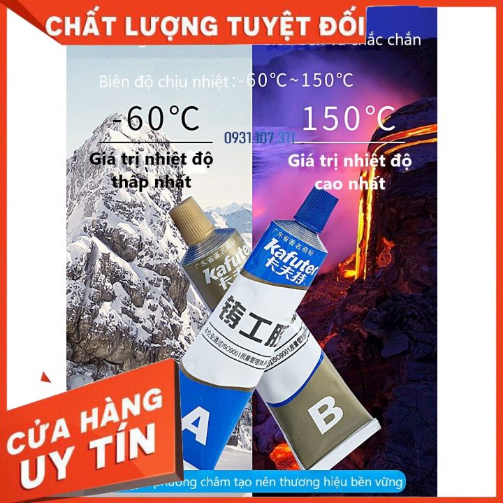 Keo chuyên dùng vá vết nứt, thủng kim loại. Keo dán sắt 2 thành phần AB, có khả năng chịu nhiệt tốt siêu bền, siêu chắc