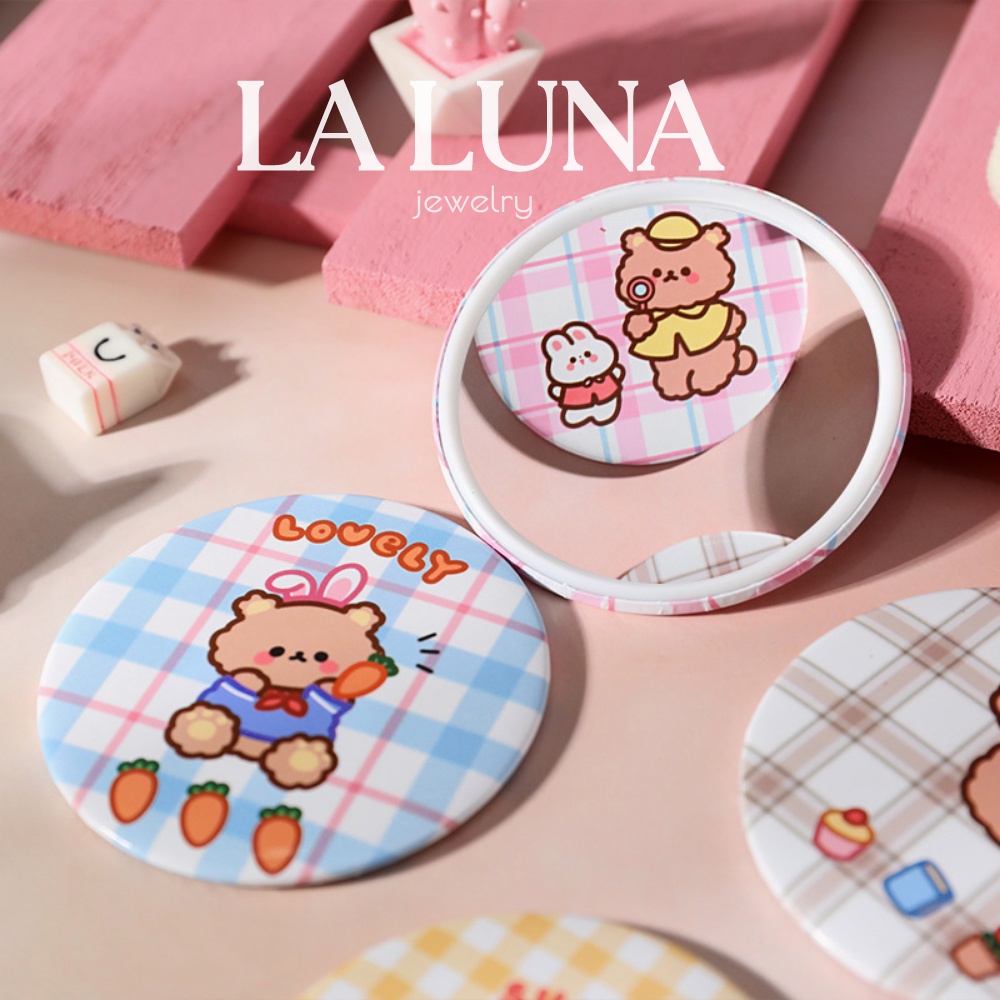 Gương mini bò sữa, gấu caro La Luna nhỏ gọn, dễ thương - QUÀ TẶNG CHO ĐƠN TỪ 79K