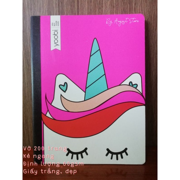 Vở Yoobi 200 trang kẻ ngang, vở may gáy. [By August Store]