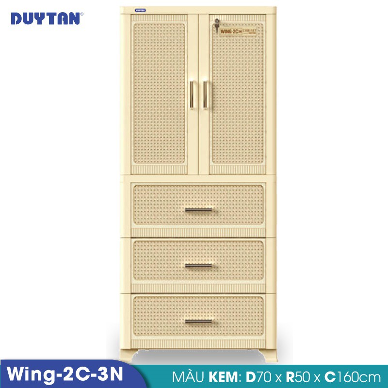 Tủ Nhựa Duy Tân Wing 2C-3N 2 Cửa 3 Ngăn - 1158 (Nhiều Màu)