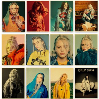 Tranh Treo Tường Hình Nhân Vật Billie Eilish Độc Đáo Trang Trí Nhà Cửa / Quán bar / Phòng Khách
