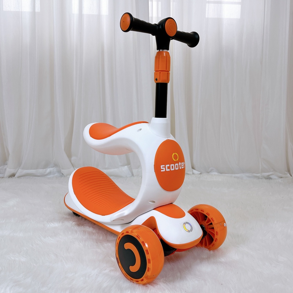 Xe scooter cho bé  𝑭𝒓𝒆𝒆𝒔𝒉𝒊𝒑  Xe Scooter 808 3in1 cao cấp cho bé màu cam