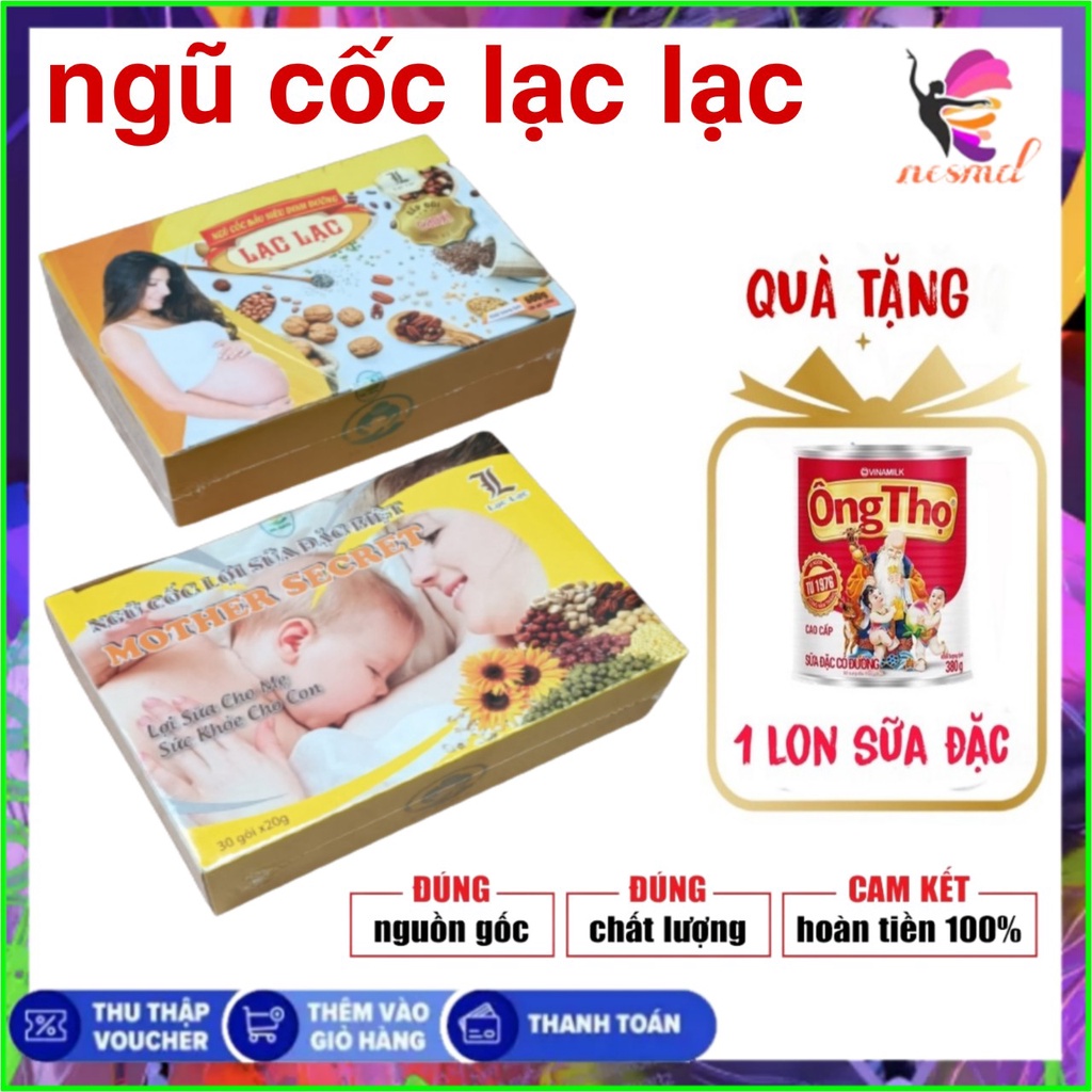 [combo 2 hộp ] Ngũ cốc bầu Lạc Lạc siêu dinh dưỡng giảm ốm nghén ngũ cốc bà bầu