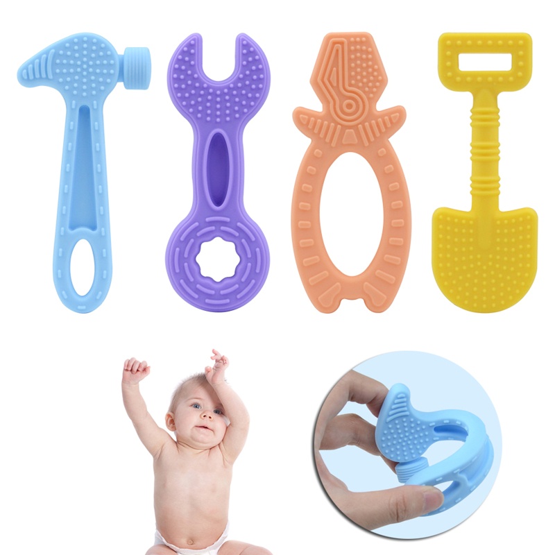 Bộ 4 Món Đồ Chơi Ngậm Mọc Răng Bằng Silicone Dành Cho Trẻ Nhỏ