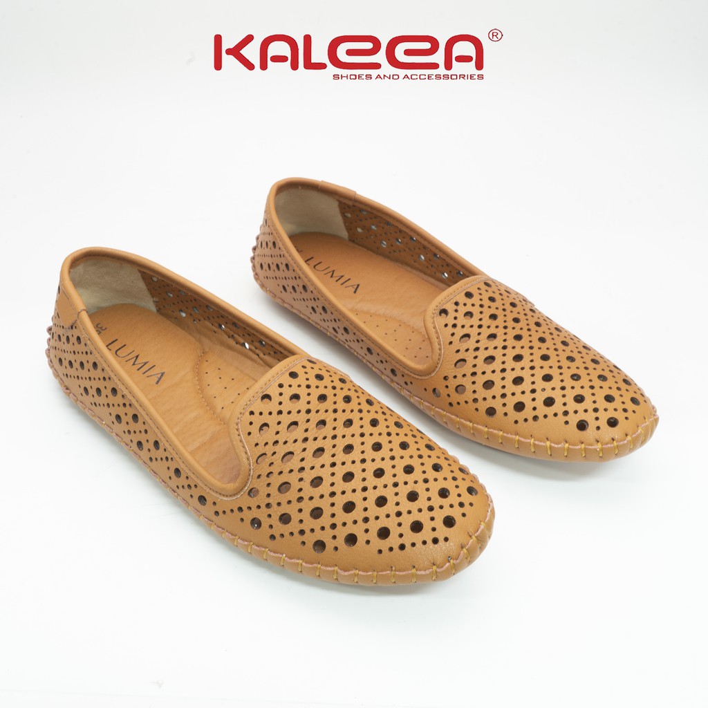 Giày slipon - Kaleea HTK2014 - Giày bệt nữ da bò thật siêu nhẹ,siêu êm ,thoát khí - Kaleea