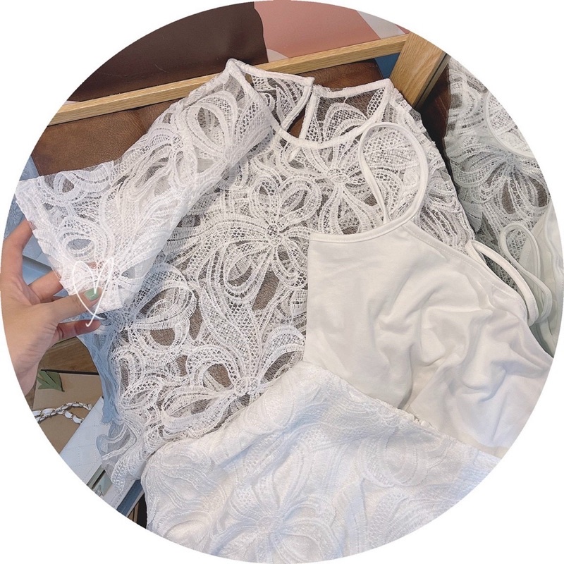 Set trắng ren nổi cv