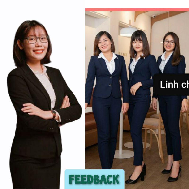 Áo vest nữ công sở tay dài cao cấp LINH CHI  form chuẩn mặc cực tôn dáng có độn vai và túi thật hai bên TD16