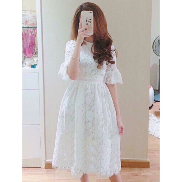 Đầm nữ/ Váy ren/ Đầm ren/ Đầm trắng/ Đầm xoè công chúa