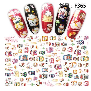 Sticker dán móng Mèo thần tài